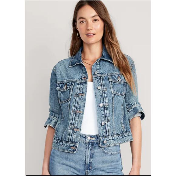 Old Navy Classic Denim Jean Jacket Medium Wash L - Picture 1 of 6
